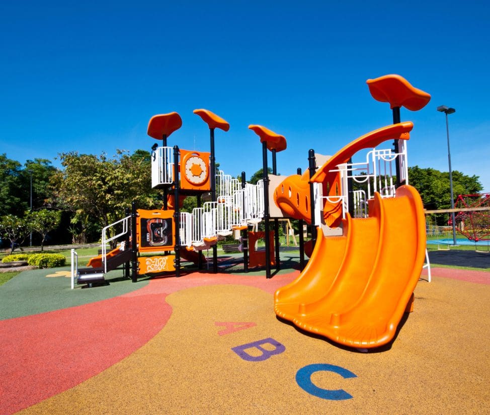 Custom-designed playground installation at a sunny park in Sydney, Australia.