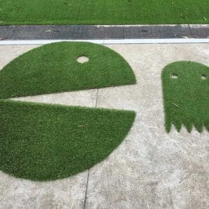 Custom-designed synthetic grass layouts by Impact Playgrounds, tailored to enhance playground, backyard and commercial aesthetics and functionality.
